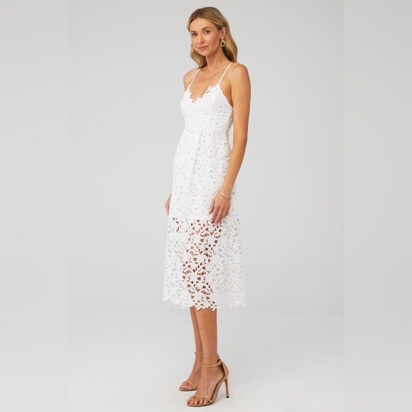 NWOT ASTR the Label Lace A Line MIDI Dress in White - XS - Picture 2 of 15